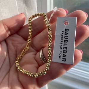 Baublebar - BaubleBar Amalie Tennis Bracelet - NWT Gold Round Bezel